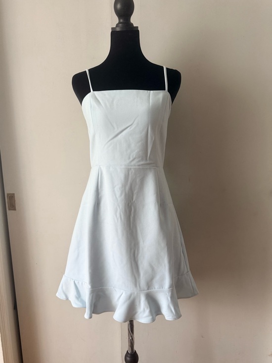 French Connection Dresses & Skirts - New Light Blue Spaghetti Strap Ruffle-Hem Dress